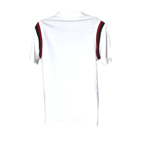 Sandro Paris White T-shirt With Red, Black And Cream Stripe Size M - Picture 5 of 8